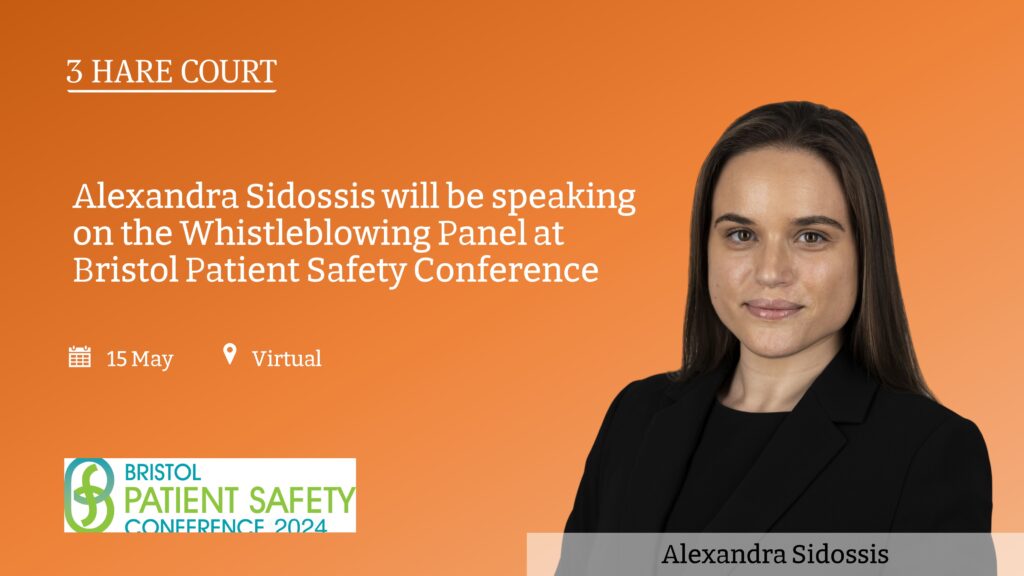 Alexandra Sidossis joins Whistleblowing Panel at Bristol Patient Safety Conference
